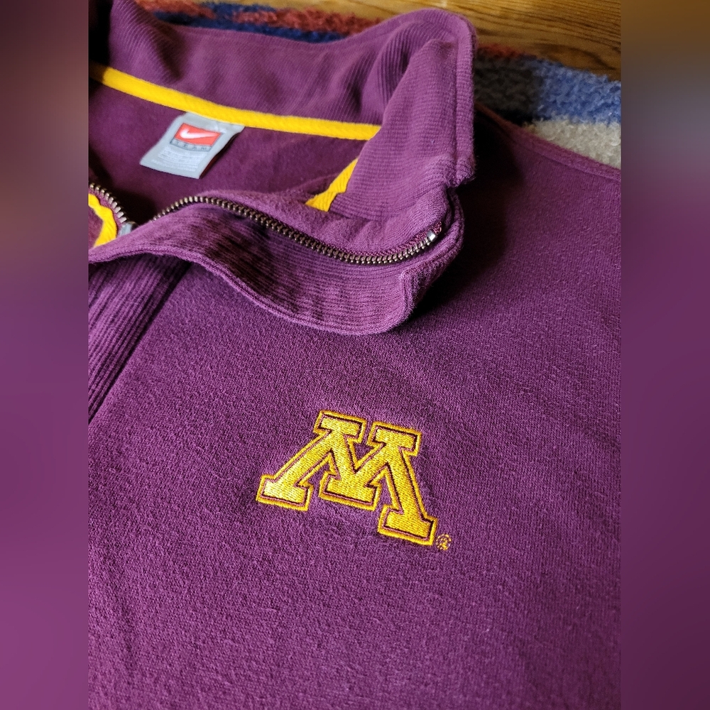 Nike Team Minnesota Golden Gophers Sweatshirt Mens XL 1/4 Zip NCAA - Picture 3 of 8